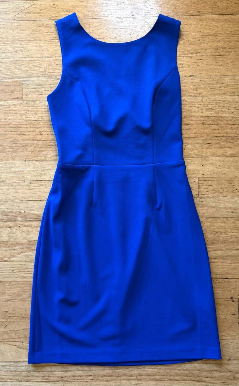 Betsey Johnson Cobalt Blue Sheath Dress with Open Back Cutout